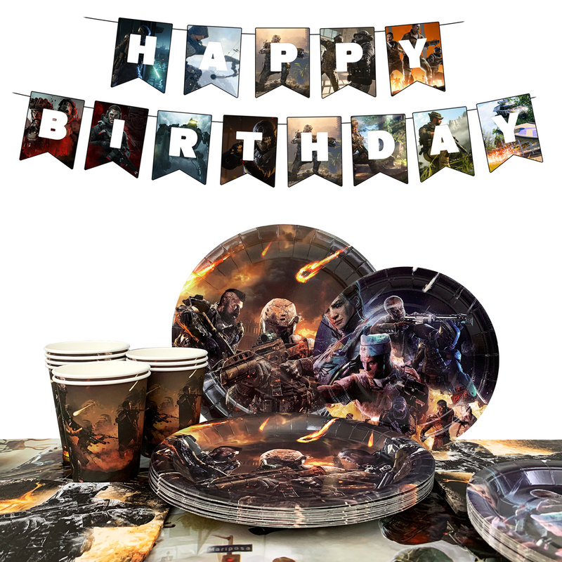 78 Pcs Call of Duty Birthday Decorations Tableware, Call of Duty Party Supplies