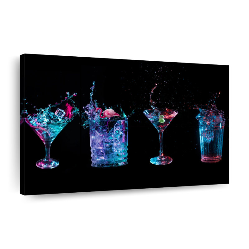 Cocktail Splashes Canvas Print, 24" H x 16" W x 1.25" D