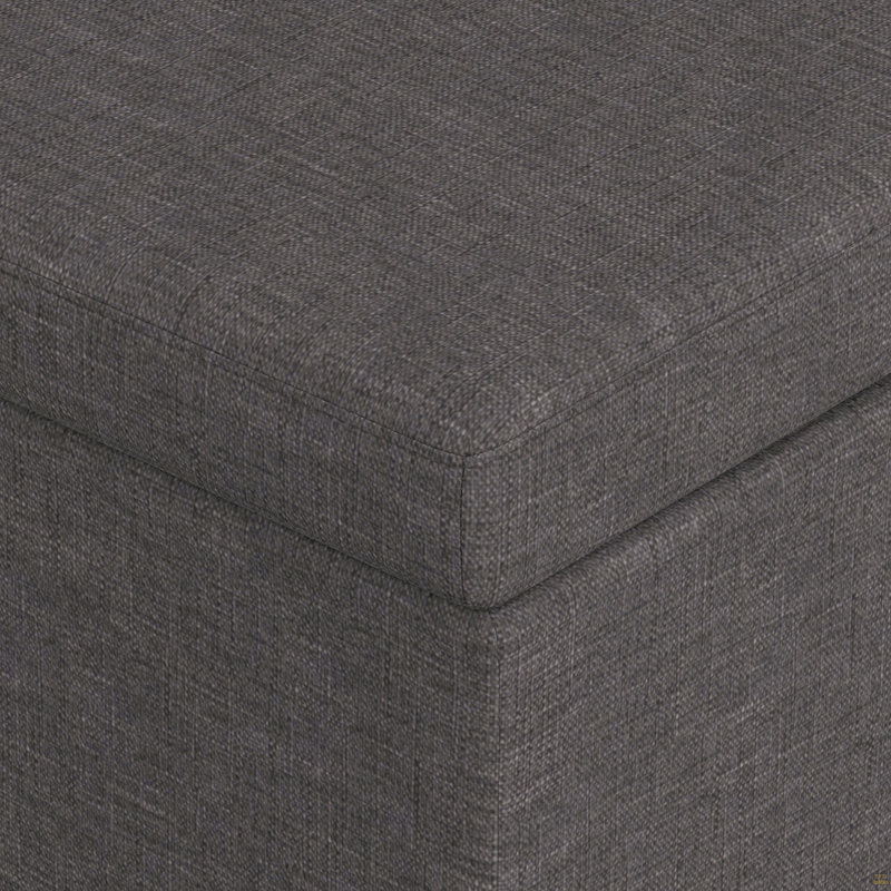Très grand banc de rangement avec repose-pieds Lincoln, Gris