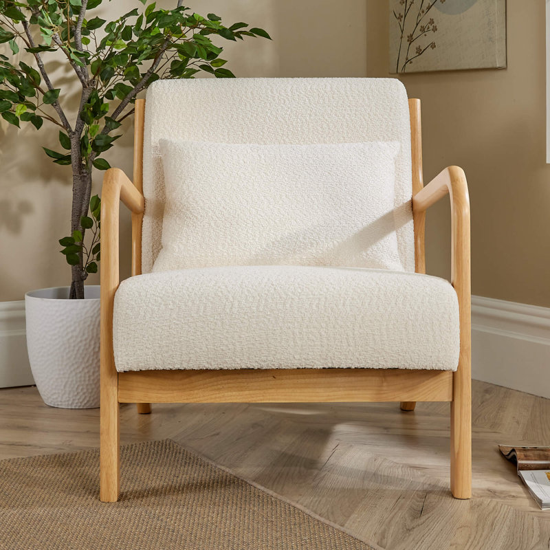 Halie Boucle Upholstered Occasional Accent Armchair