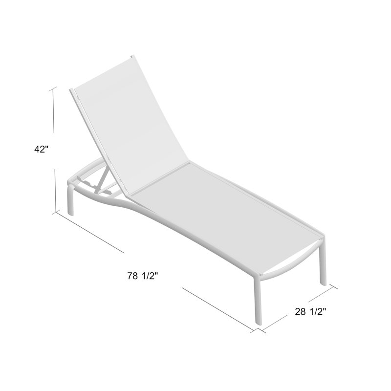 Kor Outdoor Metal Chaise Lounge, Sparkling Water, Moab