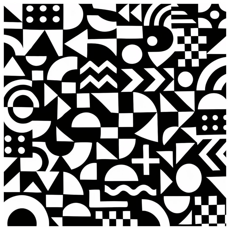 Coussins décoratifs noirs et blancs à formes géométriques, 18 x 18 inches