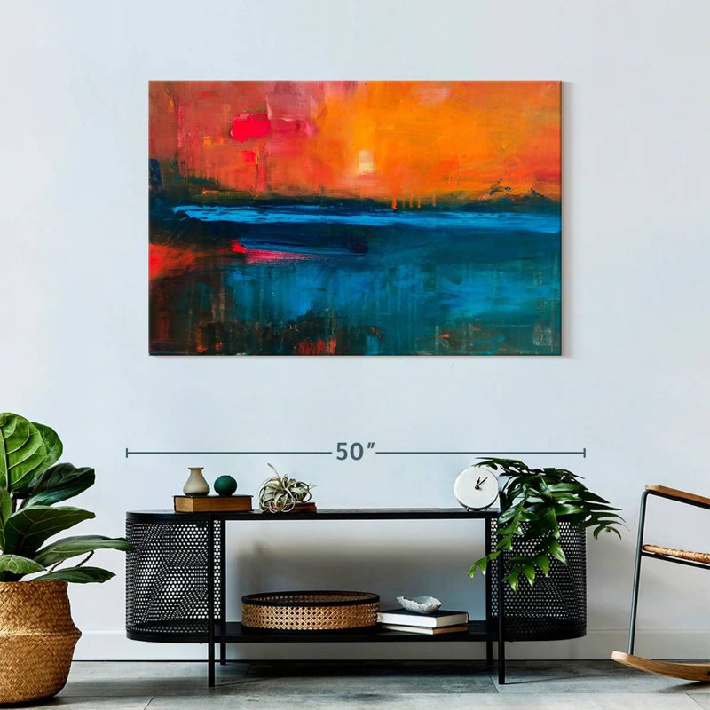 Avery Abstract Fiery Sunset, 30" H x 45" W