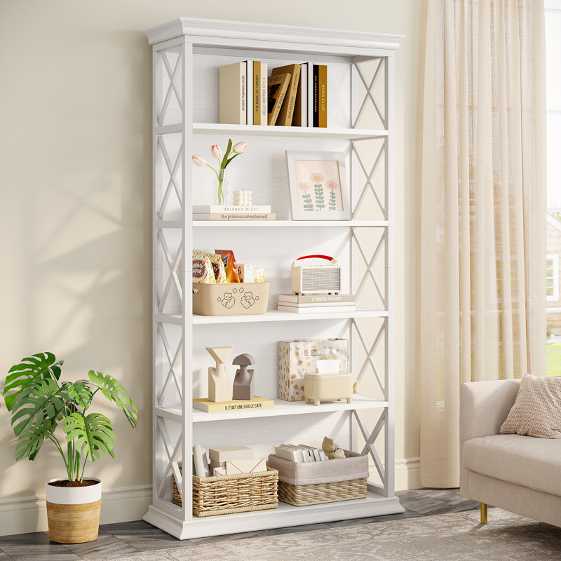 Étagère à livres en métal H 70,86 "x l 31,5" Jaquon, Blanc