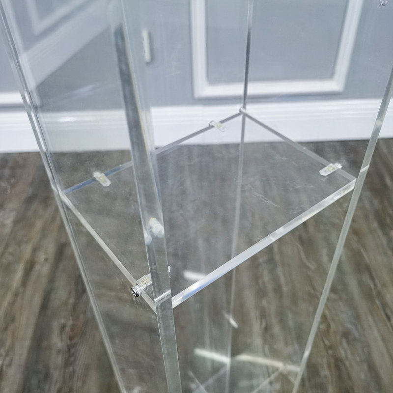 Clear Acrylic 42.5" Tall Church Pulpit Lectern with Shelf