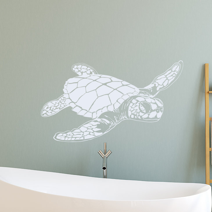 Décalcomanie murale tortue de mer, Blanc