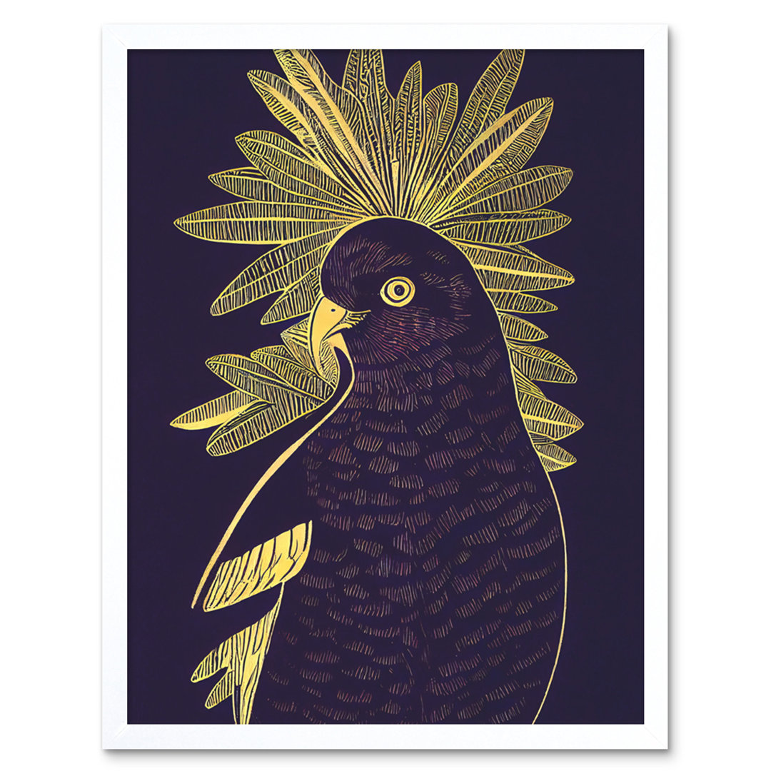 Detailed Stylish Parrot Tropical Plant - Print