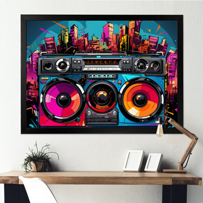Pop Art Vibrant Boom Box Music - Platines et boîtes murales