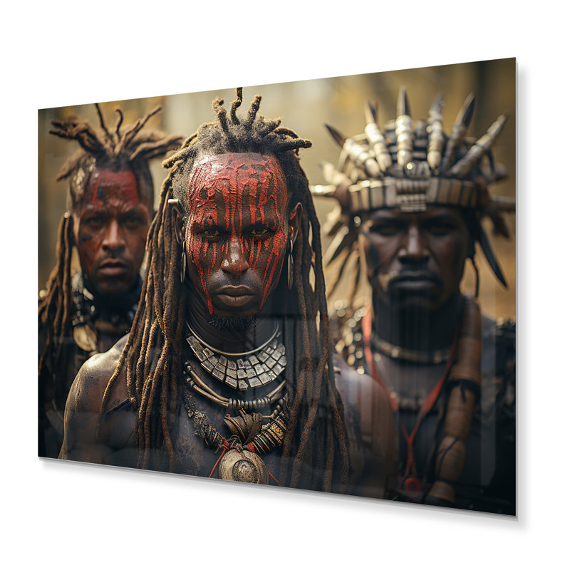 Tribu africain, Kalenjin Warriors - Tribu africain, art mural en métal, salon, H 12 po x l 20 po