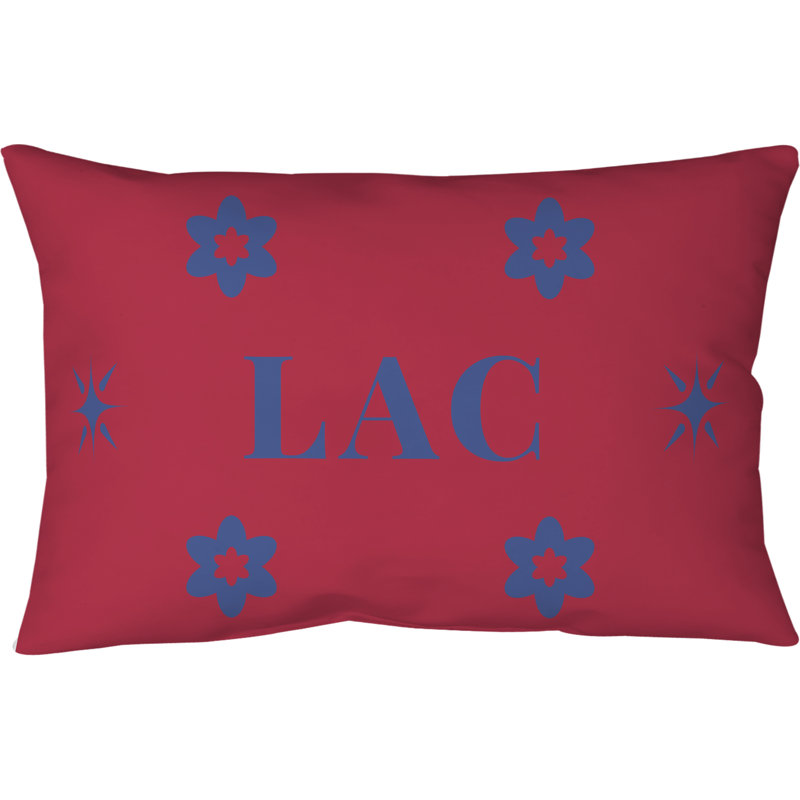 Oreiller 20 po x 54 po, Oreiller en faux lin, Rouge / bleu / LA