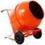 Mélangeur de ciment portatif horizontal 224 8CUFT, mélangeur de béton portatif 115V-60HZ, couleur orange