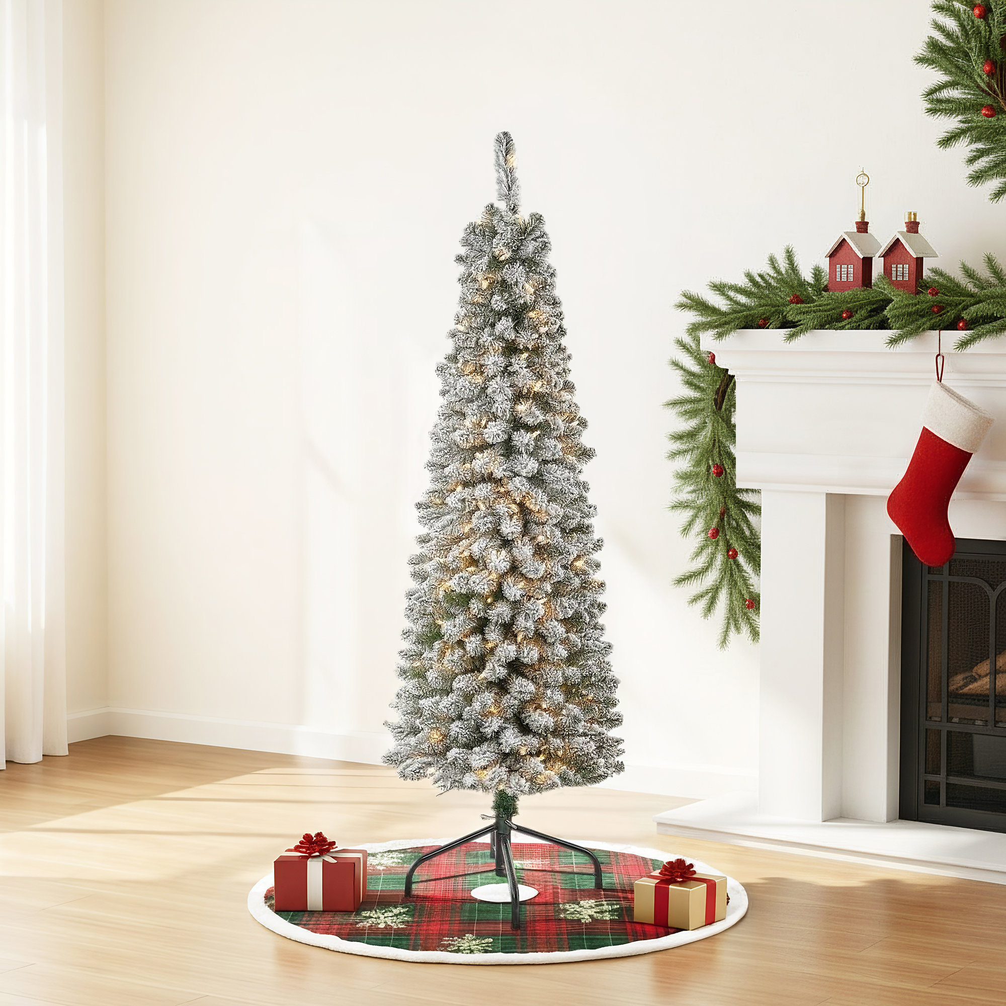 Lighted Artificial Spruce Christmas Tree, 5' H