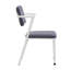 Chaise de bureau avec dossier haut, structure en métal, coussin rembourré gris et blanc, dossier ouvert, motif uni, 24 po de profondeur