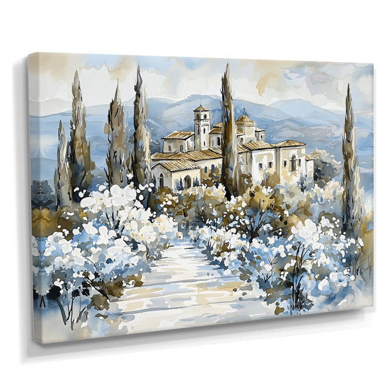 «Tuscany's House Getaway In Italy I», reproduction d'art murale, 24" H x 32" W, Toile tendue, Ne s’applique pas