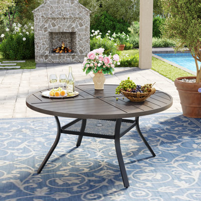 Table de salle à manger de patio 47 po avec tablette de rangement Nicastro