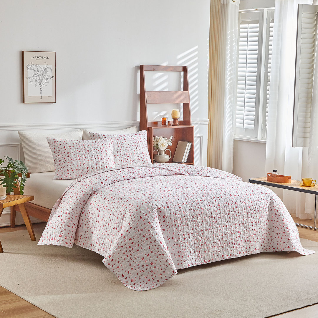3 Piece All Season Cottagecore Microfiber Quilt Set VCLIFE