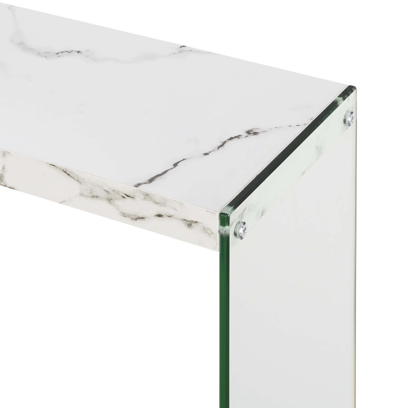Allegonda 42'' Console Table, White Faux Marble