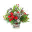 Festive holiday arrangement with greens and Berries