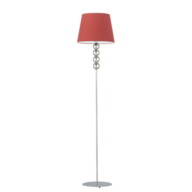 Sachso 174cm Traditional Floor Lamp, Red, Silver