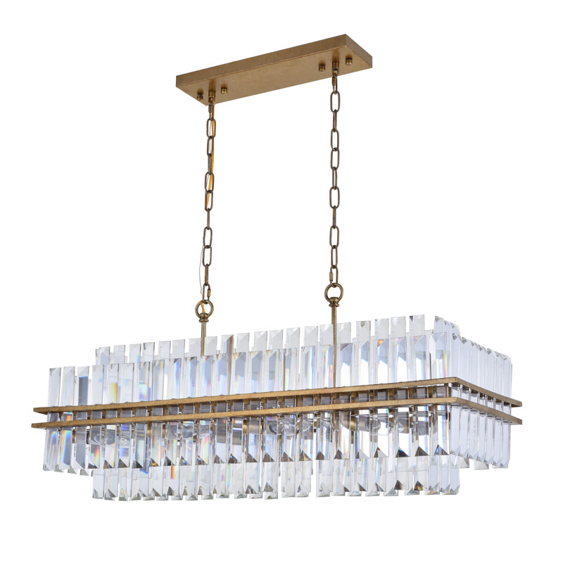 Luminaire suspendu rectangulaire unique à 10 lumières