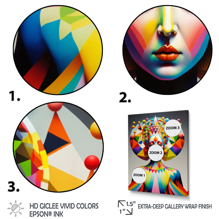 George Oliver Abstract Rainbow Portrait VI On Canvas 3 Pieces Print ...