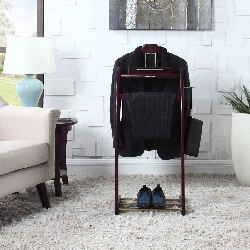 Freestanding Valet Stand, Mahogany