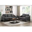 Canapé capitonné gris en microfibre capitonné 1pc