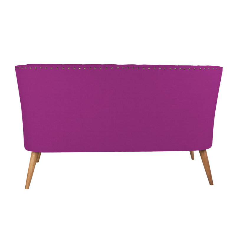 Canapé moderne 2 places, structure en bois massif et pieds de charme, tissu mauve (55,1 po x 31,5 po x 28,3 po) | 100% polyester, facile à nettoyer, hauteur du siège: 17,7 pouces | Parfait pour les salons, les hôtels et les espaces de fantaisie