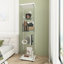 Classeur blanc en verre trempé avec éclairage à DEL - verrouillable, mobile, 3 à 4 tablettes, pour le bureau, le salon, la chambre à coucher, le choix de rangement dans le couloir, blanc, porte verrouillable, couloir facile à déplacer, bureau-1621517393