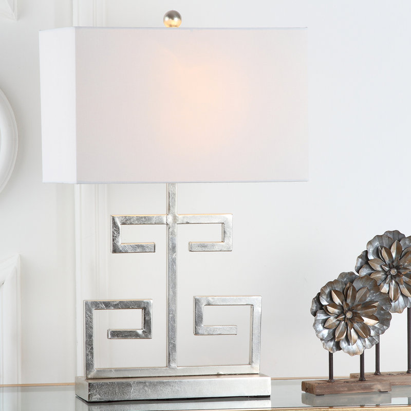 Keya Metal Table Lamp, Antique Silver