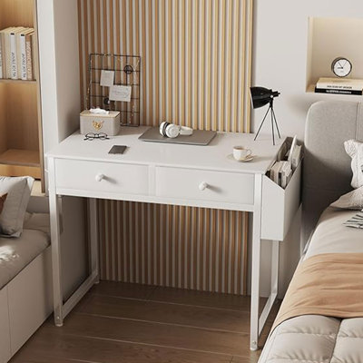 Small Computer Desk Home Office Desk With 2 Drawers by Ebern Designs