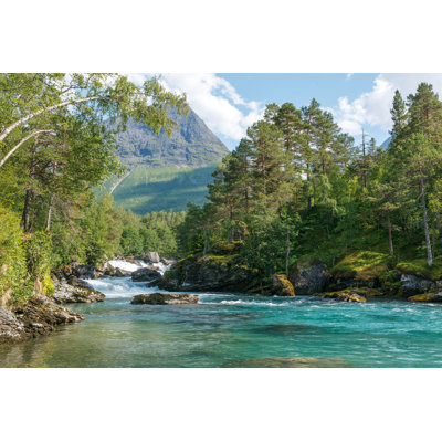 Mountain River, Norway 1 Piece Wrapped Canvas Wall Art