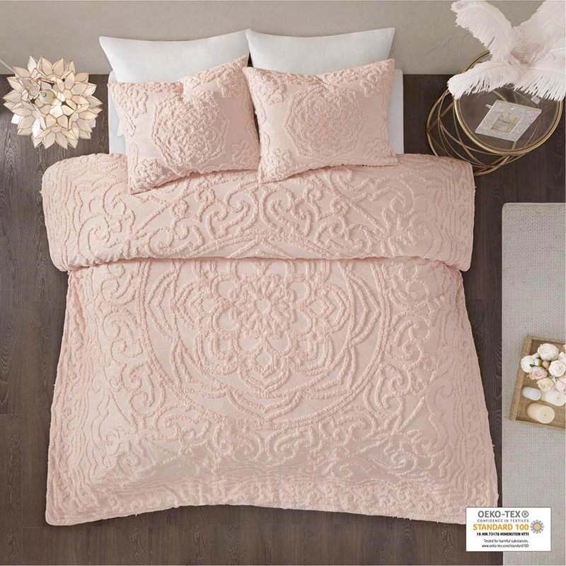 Ensemble de housse de couette médaillon en coton 3 pièces King / Cal King, Housse de couette très grand / très grand califo