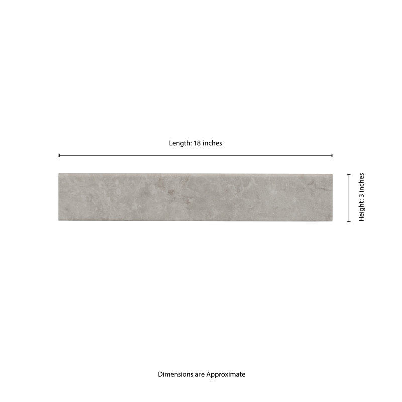 Carreau de faïence en porcelaine mat 3 po x 18 po Aphelia, Grisa