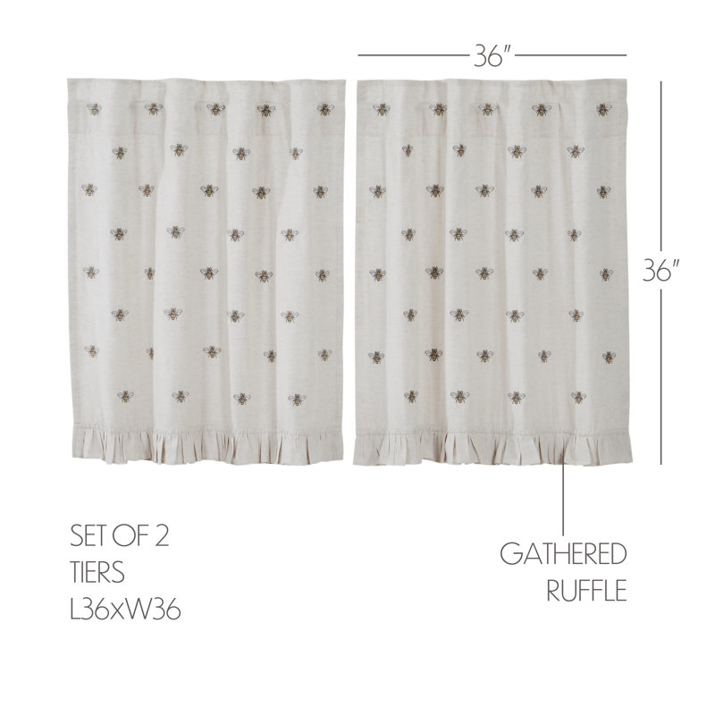Ruffled 72'' W Cafe Curtain in, 72" W x 36" L 