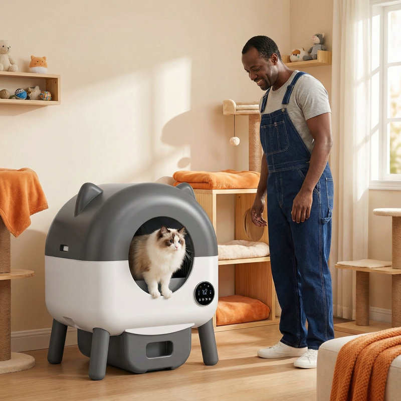 Polyethylene Plastic Self-Cleaning Litter Box