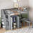 Twin Size Loft Bed With Desk & Wardrobe Loft Bed With Multifunctional Furniture For Bedroom-321105347