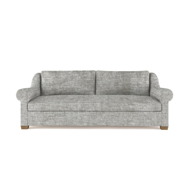 Canapé Thompson, H 32 po x l 84 po x P 41 po, Cuir argenté vieilli, Patiné