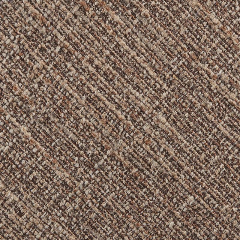Tabouret de comptoir rembourré en tissu Maud, Tissu brun / finition noyer brun