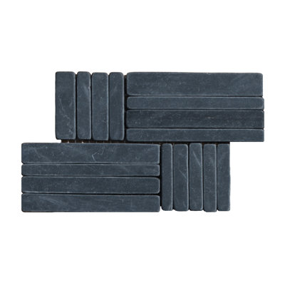Black Slate Alternate Basketweave Mosaic Blend