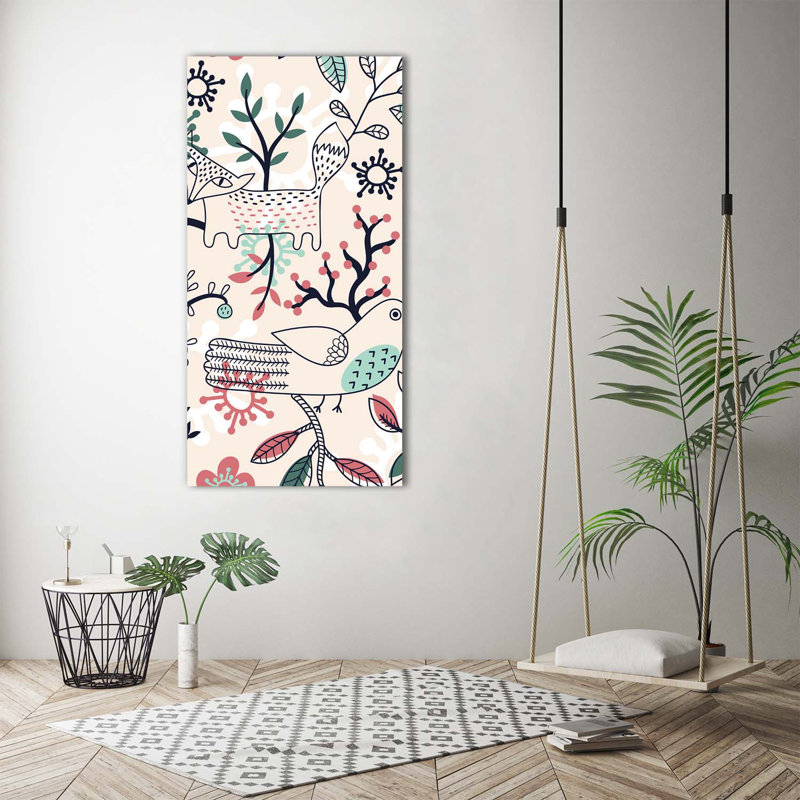 Animals And Flowers - Wrapped Canvas Print