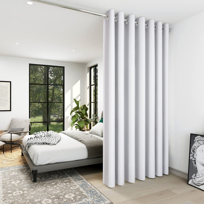 Wide Room Divider Thermal Insulated Blackout Patio Door Curtain Panel, 1 Panel, Khaki, 100" W x 84" L