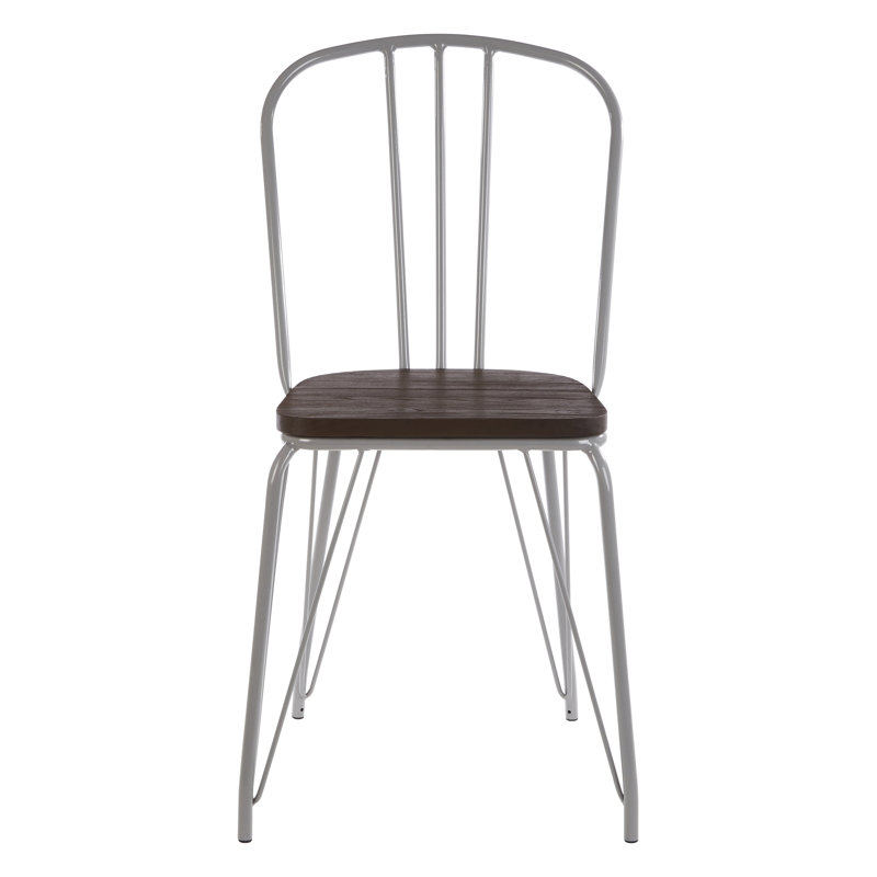 Latham 46cm H Slat Back Dining Chair, Grey/Dark Brown