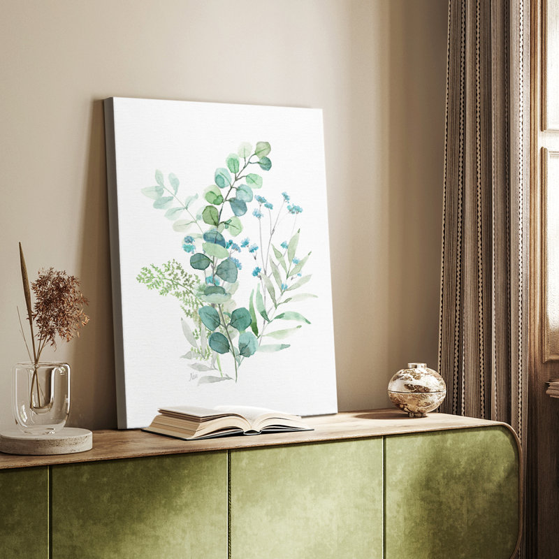Eucalyptus bleu I - Cavas enveloppés de galerie, H 18 po x l 12 po