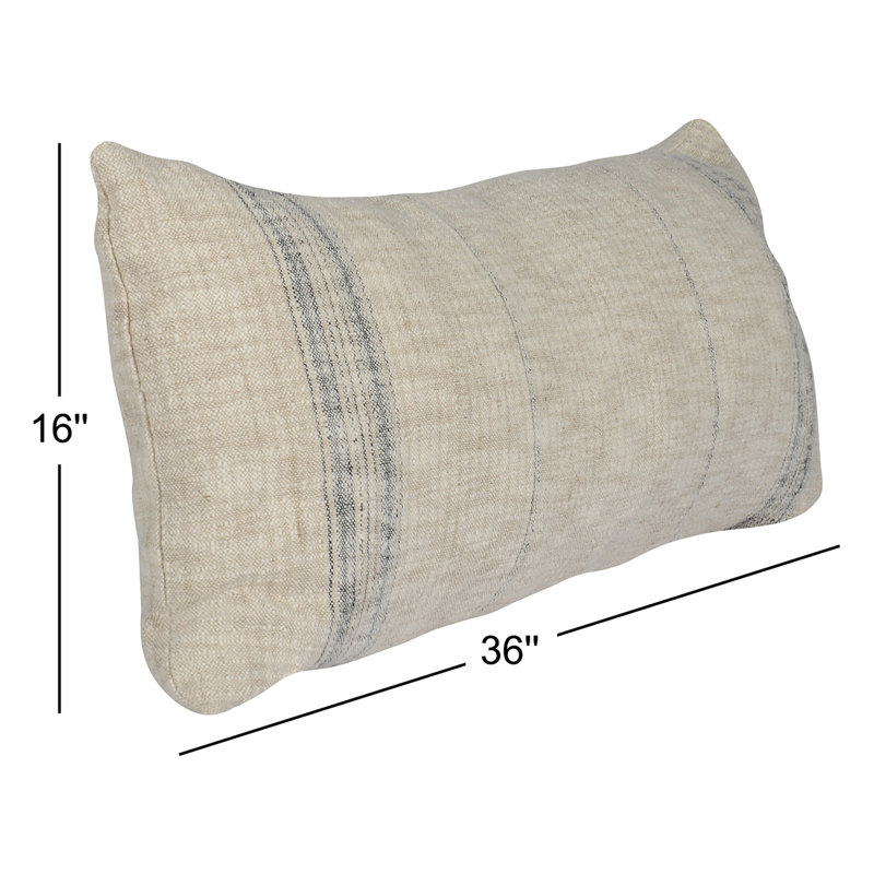 Coussin Silverton, 16 po x 36 po, Rectangulaire, Noir / blanc