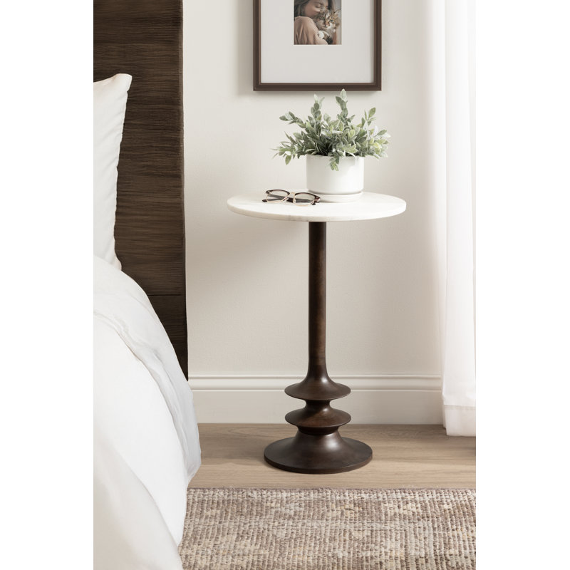 Modern Round Marble Top Side Table