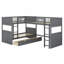 Lit superposé avec lit mezzanine attaché, avec deux tiroirs-813805092