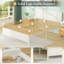 Ensemble de chambre à coucher grand lit 3 pièces Kempst, ensemble de lit plateforme et table de chevet en bois moderne, ensemble de meubles de chambre à coucher de style maison de campagne industriel en blanc, aucun sommier nécessaire-1799342001-1799342000