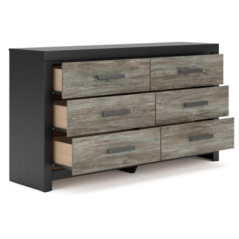 Commode Ryderton, Noir/gris