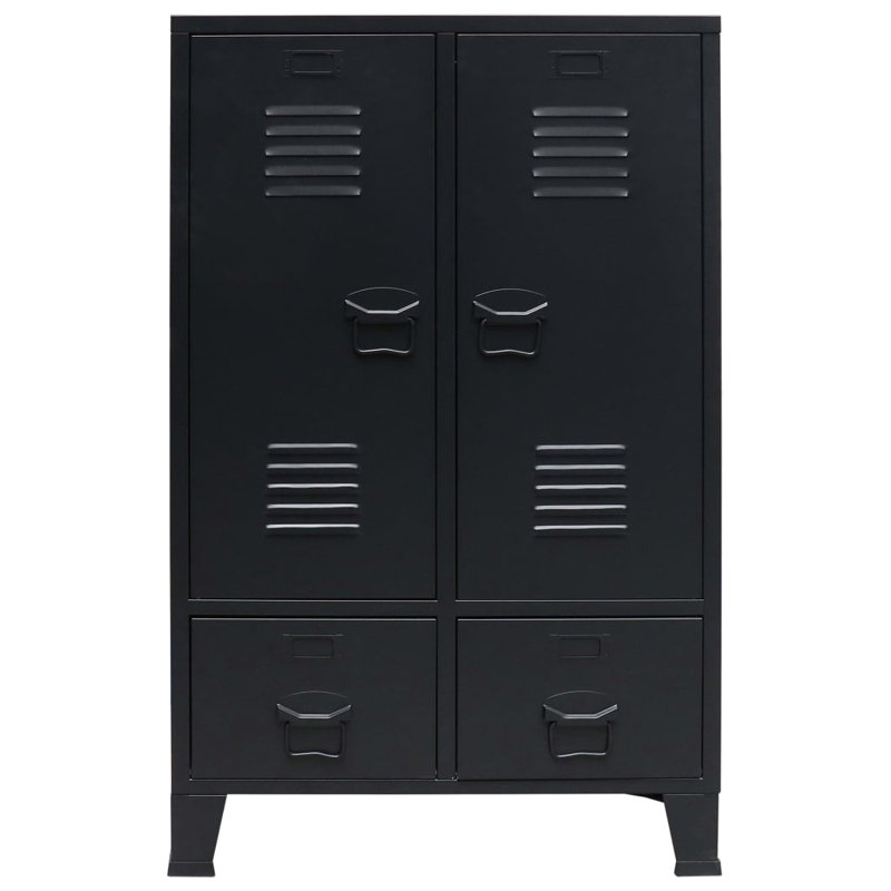 Diaz Metal Armoire, Black